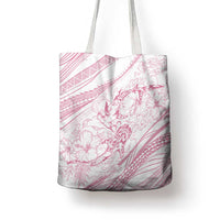 Sharks Couple Dreamy Polynesians Floral Sea Tote Bag Pink - Polynesian Pride
