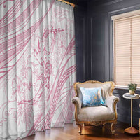 Sharks Couple Dreamy Polynesians Floral Sea Window Curtain Pink - Polynesian Pride