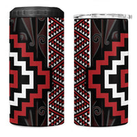 Red Tukutuku Pattern Aotearoa 4 in 1 Can Cooler Tumbler Niho Taniwha and Puhoro Motifs LT7 One Size: 16 oz Red - Polynesian Pride