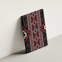 Red Tukutuku Pattern Aotearoa Canvas Wall Art Niho Taniwha and Puhoro Motifs LT7 - Polynesian Pride