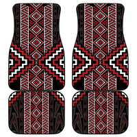 Red Tukutuku Pattern Aotearoa Car Mats Niho Taniwha and Puhoro Motifs LT7 - Polynesian Pride