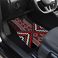 Red Tukutuku Pattern Aotearoa Car Mats Niho Taniwha and Puhoro Motifs LT7 - Polynesian Pride