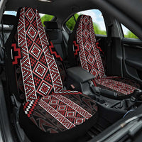 Red Tukutuku Pattern Aotearoa Car Seat Cover Niho Taniwha and Puhoro Motifs LT7 One Size Red - Polynesian Pride
