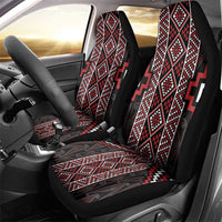 Red Tukutuku Pattern Aotearoa Car Seat Cover Niho Taniwha and Puhoro Motifs LT7 - Polynesian Pride
