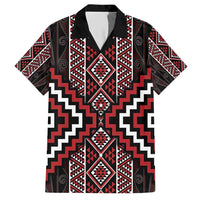 Red Tukutuku Pattern Aotearoa Hawaiian Shirt Niho Taniwha and Puhoro Motifs LT7 Red - Polynesian Pride
