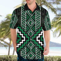 Jade Tukutuku Pattern Aotearoa Hawaiian Shirt Niho Taniwha and Puhoro Motifs LT7 - Polynesian Pride