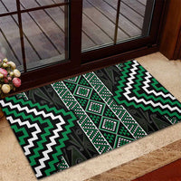 Jade Tukutuku Pattern Aotearoa Rubber Doormat Niho Taniwha and Puhoro Motifs LT7 - Polynesian Pride