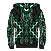 Jade Tukutuku Pattern Aotearoa Sherpa Hoodie Niho Taniwha and Puhoro Motifs LT7 - Polynesian Pride