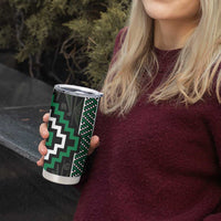 Jade Tukutuku Pattern Aotearoa Tumbler Cup Niho Taniwha and Puhoro Motifs LT7 - Polynesian Pride