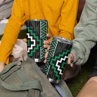 Jade Tukutuku Pattern Aotearoa Tumbler Cup Niho Taniwha and Puhoro Motifs LT7 - Polynesian Pride