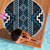 Azure Tukutuku Pattern Aotearoa Beach Blanket Niho Taniwha and Puhoro Motifs LT7 - Polynesian Pride