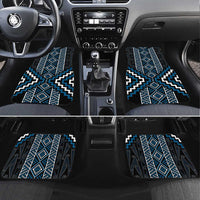 Azure Tukutuku Pattern Aotearoa Car Mats Niho Taniwha and Puhoro Motifs LT7 Set 4pcs Blue - Polynesian Pride