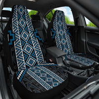Azure Tukutuku Pattern Aotearoa Car Seat Cover Niho Taniwha and Puhoro Motifs