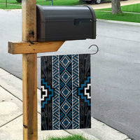 Azure Tukutuku Pattern Aotearoa Garden Flag Niho Taniwha and Puhoro Motifs LT7 - Polynesian Pride