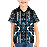 Azure Tukutuku Pattern Aotearoa Hawaiian Shirt Niho Taniwha and Puhoro Motifs LT7 - Polynesian Pride