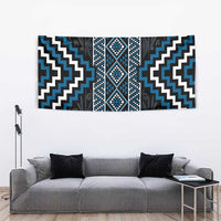 Azure Tukutuku Pattern Aotearoa Tapestry Niho Taniwha and Puhoro Motifs