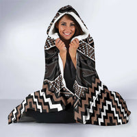 Classic Tukutuku Pattern Aotearoa Hooded Blanket Niho Taniwha and Puhoro Motifs LT7 - Polynesian Pride