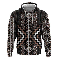 Classic Tukutuku Pattern Aotearoa Hoodie Niho Taniwha and Puhoro Motifs