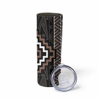 Classic Tukutuku Pattern Aotearoa Skinny Tumbler Niho Taniwha and Puhoro Motifs