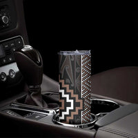 Classic Tukutuku Pattern Aotearoa Skinny Tumbler Niho Taniwha and Puhoro Motifs