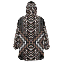 Classic Tukutuku Pattern Aotearoa Wearable Blanket Hoodie Niho Taniwha and Puhoro Motifs LT7 - Polynesian Pride