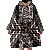 Classic Tukutuku Pattern Aotearoa Wearable Blanket Hoodie Niho Taniwha and Puhoro Motifs LT7 - Polynesian Pride
