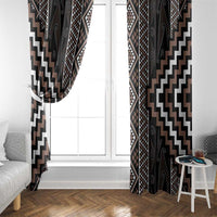 Classic Tukutuku Pattern Aotearoa Window Curtain Niho Taniwha and Puhoro Motifs LT7 - Polynesian Pride