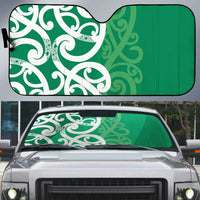 Pounamu Green Maori Auto Sun Shade Koru Kowhaiwhai LT7 Green - Polynesian Pride