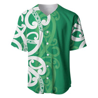 Pounamu Green Maori Baseball Jersey Koru Kowhaiwhai LT7 Green - Polynesian Pride