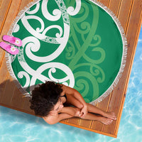 Pounamu Green Maori Beach Blanket Koru Kowhaiwhai LT7 - Polynesian Pride