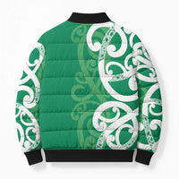 Pounamu Green Maori Bomber Puffer Jacket Koru Kowhaiwhai LT7 - Polynesian Pride