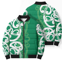 Pounamu Green Maori Bomber Puffer Jacket Koru Kowhaiwhai LT7 - Polynesian Pride