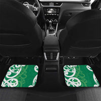 Pounamu Green Maori Car Mats Koru Kowhaiwhai LT7 Set 2pcs - Back Green - Polynesian Pride