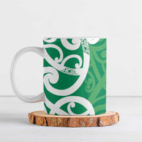 Pounamu Green Maori Ceramic Mug Koru Kowhaiwhai LT7 Green - Polynesian Pride