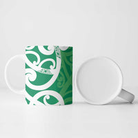 Pounamu Green Maori Ceramic Mug Koru Kowhaiwhai LT7 - Polynesian Pride