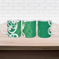 Pounamu Green Maori Ceramic Mug Koru Kowhaiwhai LT7 - Polynesian Pride