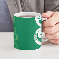 Pounamu Green Maori Ceramic Mug Koru Kowhaiwhai LT7 - Polynesian Pride