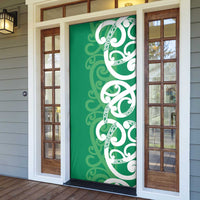 Pounamu Green Maori Door Cover Koru Kowhaiwhai LT7 - Polynesian Pride