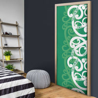 Pounamu Green Maori Door Cover Koru Kowhaiwhai LT7 - Polynesian Pride