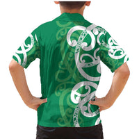Pounamu Green Maori Family Matching Mermaid Dress and Hawaiian Shirt Koru Kowhaiwhai - Polynesian Pride