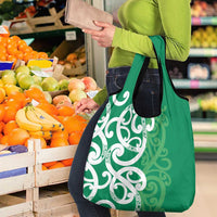 Pounamu Green Maori Grocery Bag Koru Kowhaiwhai - Polynesian Pride