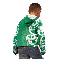 Pounamu Green Maori Kid Hoodie Koru Kowhaiwhai LT7 - Polynesian Pride