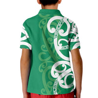 Pounamu Green Maori Kid Polo Shirt Koru Kowhaiwhai LT7 - Polynesian Pride