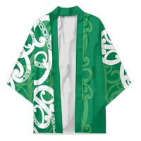 Pounamu Green Maori Kimono Koru Kowhaiwhai LT7 Unisex Green - Polynesian Pride