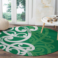 Pounamu Green Maori Round Carpet Koru Kowhaiwhai LT7 - Polynesian Pride