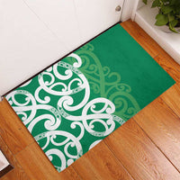 Pounamu Green Maori Rubber Doormat Koru Kowhaiwhai LT7 - Polynesian Pride