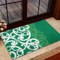 Pounamu Green Maori Rubber Doormat Koru Kowhaiwhai LT7 - Polynesian Pride