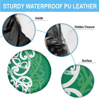 Pounamu Green Maori Spare Tire Cover Koru Kowhaiwhai LT7 - Polynesian Pride