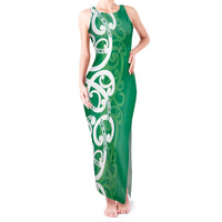 Pounamu Green Maori Tank Maxi Dress Koru Kowhaiwhai LT7 Women Green - Polynesian Pride