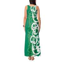 Pounamu Green Maori Tank Maxi Dress Koru Kowhaiwhai LT7 - Polynesian Pride